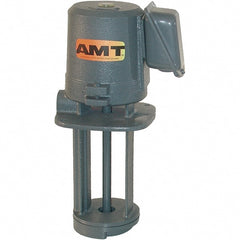 American Machine & Tool - 0.7/0.35 Amp, 115/230 Volt, 1/8 hp, 1 Phase, 3,450 RPM, Cast Iron Immersion Machine Tool & Recirculating Pump - Exact Tooling