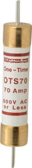 Ferraz Shawmut - 300 VDC, 600 VAC, 70 Amp, Fast-Acting General Purpose Fuse - Clip Mount, 7-7/8" OAL, 20 at DC, 50 at AC kA Rating, 1-5/16" Diam - Exact Tooling