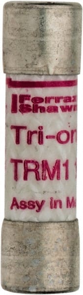 Ferraz Shawmut - 250 VAC, 1.13 Amp, Time Delay Midget Fuse - Clip Mount, 1-1/2" OAL, 10 at AC kA Rating, 13/32" Diam - Exact Tooling