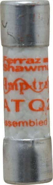 Ferraz Shawmut - 500 VAC, 2 Amp, Time Delay General Purpose Fuse - Clip Mount, 1-1/2" OAL, 10 at AC kA Rating, 13/32" Diam - Exact Tooling