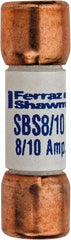 Ferraz Shawmut - 600 VAC, 0.8 Amp, Fast-Acting General Purpose Fuse - Clip Mount, 1-3/8" OAL, 100 at AC kA Rating, 13/32" Diam - Exact Tooling