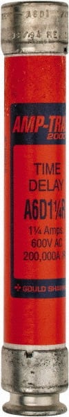 Ferraz Shawmut - 600 VAC/VDC, 1.25 Amp, Time Delay General Purpose Fuse - Clip Mount, 127mm OAL, 100 at DC, 200 at AC kA Rating, 13/16" Diam - Exact Tooling