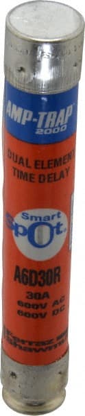 Ferraz Shawmut - 600 VAC/VDC, 30 Amp, Time Delay General Purpose Fuse - Clip Mount, 127mm OAL, 100 at DC, 200 at AC kA Rating, 13/16" Diam - Exact Tooling