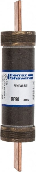 Ferraz Shawmut - 250 VAC, 90 Amp, Fast-Acting Renewable Fuse - Clip Mount, 5-7/8" OAL, 10 at AC kA Rating, 1-1/16" Diam - Exact Tooling