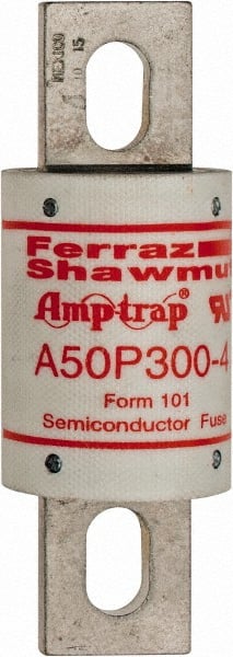 Ferraz Shawmut - 450 VDC, 500 VAC, 300 Amp, Fast-Acting Semiconductor/High Speed Fuse - Bolt-on Mount, 4-11/32" OAL, 100 at AC, 79 at DC kA Rating, 1-1/2" Diam - Exact Tooling