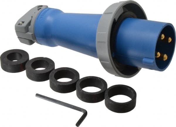 Hubbell Wiring Device-Kellems - Pin & Sleeve Plugs & Connectors; Connector Type: Plug ; Pin Configuration: 4 ; Number of Poles: 3 ; Amperage: 60 ; Voltage: 250 VAC ; Maximum Cord Grip Diameter (mm): 36.80 - Exact Tooling