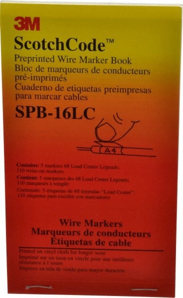 3M - 450 Label, 1.37 Inch Long x 0.22 Inch Wide x 1/4mm Thick, Alphanumeric, Electrical Vinyl Film Book - Black Legend, White Background, 39.2 to 100.4°F, Self Adhesive - Exact Tooling