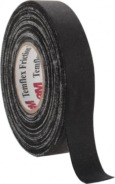 3M - 3/4" x 60', Black Cotton Cloth Electrical Tape - Series 1755, 13 mil Thick, 48 Lb./Inch Tensile Strength - Exact Tooling