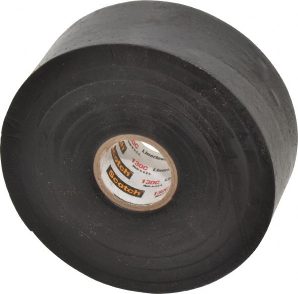 3M - 1-1/2" x 30', Black Rubber Electrical Tape - Series 130C, 30 mil Thick, 750 V/mil Dielectric Strength, 7.5 Lb./Inch Tensile Strength - Exact Tooling