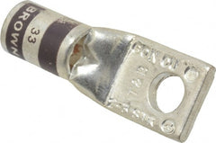 Thomas & Betts - 2 AWG Noninsulated Compression Connection Square Ring Terminal - 1/4" Stud, 1-1/2" OAL x 0.59" Wide, Tin Plated Copper Contact - Exact Tooling