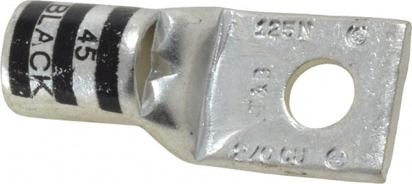 Thomas & Betts - 2/0 AWG Noninsulated Compression Connection Square Ring Terminal - 5/16" Stud, 1.88" OAL x 0.83" Wide, Tin Plated Copper Contact - Exact Tooling