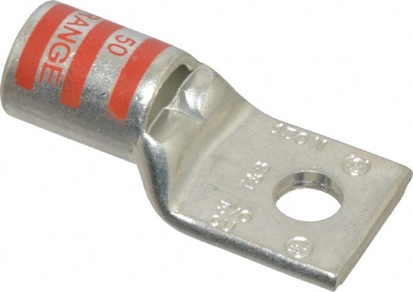 Thomas & Betts - 3/0 AWG Noninsulated Compression Connection Square Ring Terminal - 5/16" Stud, 1.98" OAL x 0.92" Wide, Tin Plated Copper Contact - Exact Tooling
