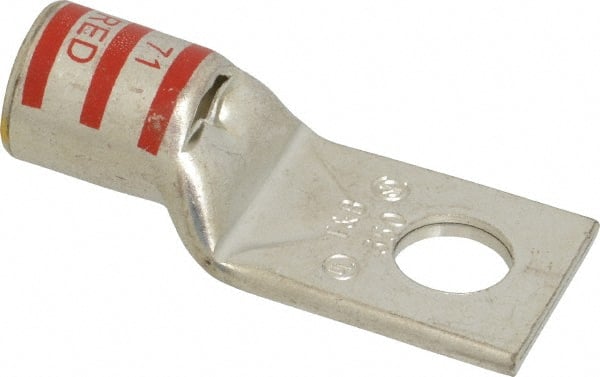 Thomas & Betts - 350 kcmil Wire Noninsulated Compression Connection Square Ring Terminal - 5/8" Stud, 3.21" OAL x 1.36" Wide, Tin Plated Copper Contact - Exact Tooling