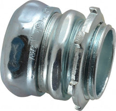 Thomas & Betts - 1" Trade, Steel Compression Straight EMT Conduit Connector - Noninsulated - Exact Tooling