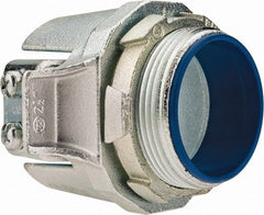 Thomas & Betts - 2-1/2" Trade, Malleable Iron Set Screw Straight FMC Conduit Connector - Insulated - Exact Tooling