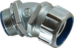 Thomas & Betts - 1-1/4" Trade, Malleable Iron Threaded Angled Liquidtight Conduit Connector - Insulated - Exact Tooling