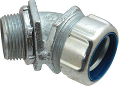 Thomas & Betts - 1" Trade, Malleable Iron Threaded Angled Liquidtight Conduit Connector - Noninsulated - Exact Tooling