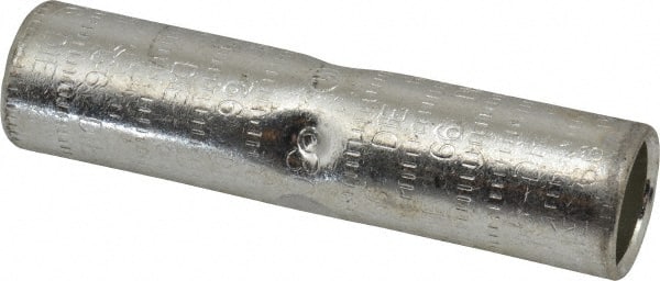 Thomas & Betts - 300mm Wire Size Compatible, Noninsulated, Crimp-On Butt Splice Terminal - 2 Wire Entries, Copper Contacts, Tin Contact Plating, 3-1/2" OAL, White - Exact Tooling