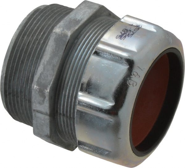 Thomas & Betts - 1-5/8 to 1-7/8" Cable Capacity, Liquidtight, Straight Strain Relief Cord Grip - 2 NPT Thread, 3-1/2" Long, Zinc - Exact Tooling