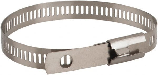 Thomas & Betts - 6" Long Black Stainless Steel Standard Cable Tie - 250 Lb Tensile Strength, 0.25mm Thick, 48mm Max Bundle Diam - Exact Tooling