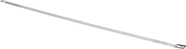 Thomas & Betts - 12" Long Black Stainless Steel Standard Cable Tie - 250 Lb Tensile Strength, 0.25mm Thick, 2" Max Bundle Diam - Exact Tooling