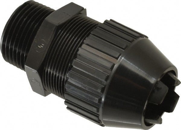 Thomas & Betts - 0.66 to 0.78" Cable Capacity, Liquidtight, Straight Strain Relief Cord Grip - 1 Thread, 3.3" Long, Nylon - Exact Tooling