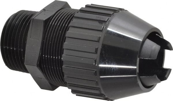 Thomas & Betts - 0.77 to 0.895" Cable Capacity, Liquidtight, Straight Strain Relief Cord Grip - 1 Thread, 3.3" Long, Nylon - Exact Tooling