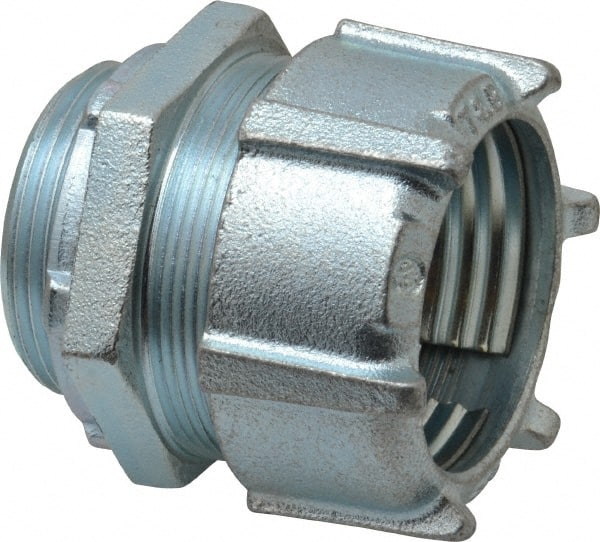 Thomas & Betts - 1-1/2" Trade, Malleable Iron Compression Straight Rigid/Intermediate (IMC) Conduit Connector - Noninsulated - Exact Tooling