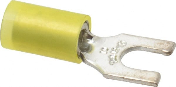 Thomas & Betts - #10 Stud, 12 to 10 AWG Compatible, Partially Insulated, Crimp Connection, Locking Fork Terminal - Exact Tooling