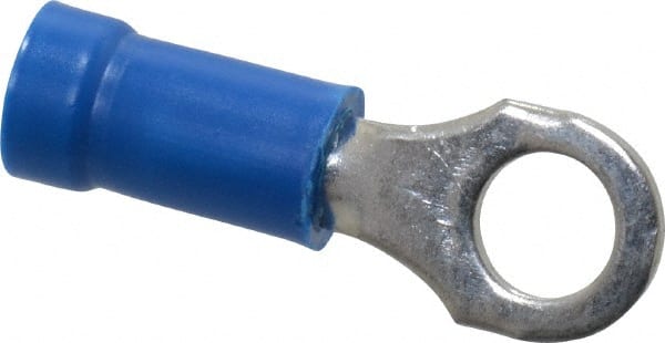 Thomas & Betts - 18-14 AWG Partially Insulated Crimp Connection D Shaped Ring Terminal - #10 Stud, 0.97" OAL x 0.31" Wide, Tin Plated Copper Contact - Exact Tooling