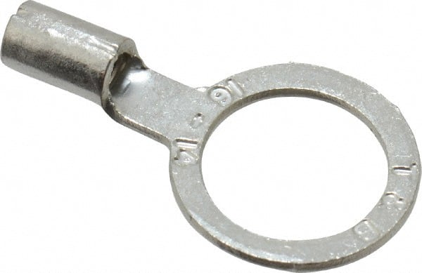 Thomas & Betts - 18-14 AWG Noninsulated Crimp Connection D Shaped Ring Terminal - 3/8" Stud, 0.96" OAL x 0.54" Wide, Tin Plated Copper Contact - Exact Tooling