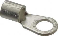 Thomas & Betts - 4 AWG Noninsulated Crimp Connection Circular Ring Terminal - 3/8" Stud, 1.35" OAL x 0.6" Wide, Tin Plated Copper Contact - Exact Tooling