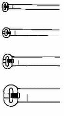 Thomas & Betts - 5-1/2" Long White Nylon Standard Cable Tie - 30 Lb Tensile Strength, 1.31mm Thick, 8" Max Bundle Diam - Exact Tooling