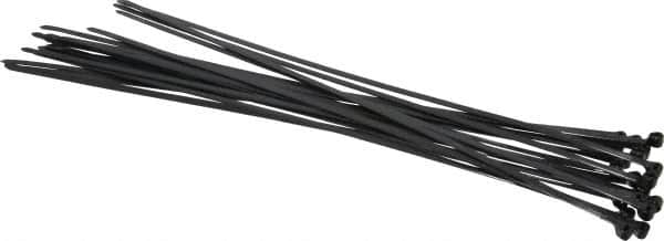 Thomas & Betts - 14.2" Long Black Nylon Standard Cable Tie - 50 Lb Tensile Strength, 1.4mm Thick, 101.6mm Max Bundle Diam - Exact Tooling