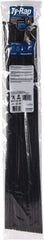 Thomas & Betts - 30" Long Black Nylon Standard Cable Tie - 120 Lb Tensile Strength, 1.52mm Thick, 228.6mm Max Bundle Diam - Exact Tooling