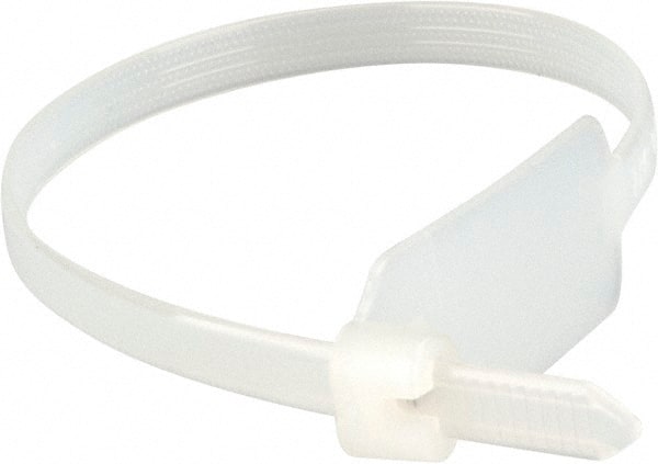 Thomas & Betts - 7.1" Long Natural (Color) Nylon Identification Flag Marker Tie - 50 Lb Tensile Strength, 1.41mm Thick, 4" Max Bundle Diam - Exact Tooling