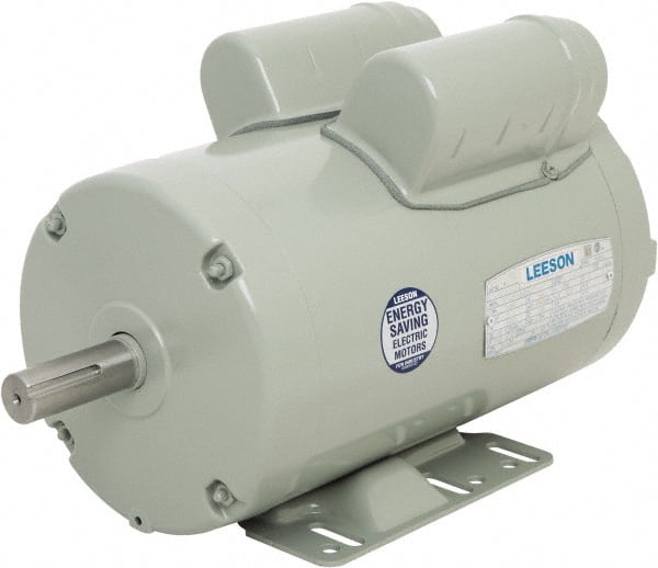 Leeson - 3 Max hp, 3,450 Max RPM, Fan Duty Electric AC DC Motor - 230 V Input, Single Phase, 145T Frame, Rigid Base Mount, TEAO Enclosure - Exact Tooling