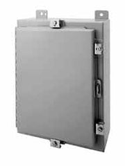 Wiegmann - Steel Standard Enclosure Hinge Flat Cover - NEMA 4, 12, 13, 30" Wide x 36" High x 8" Deep, Dirt-tight, Dust-tight, Oiltight & Watertight - Exact Tooling