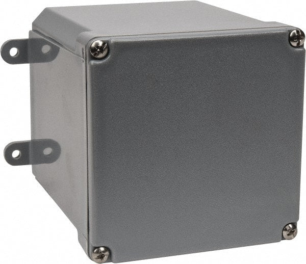 Thomas & Betts - PVC Junction Box Enclosure Screw Flat Cover - NEMA 4, 4X, 6P, 4" Wide x 4" High x 4" Deep, Corrosion Resistant - Exact Tooling