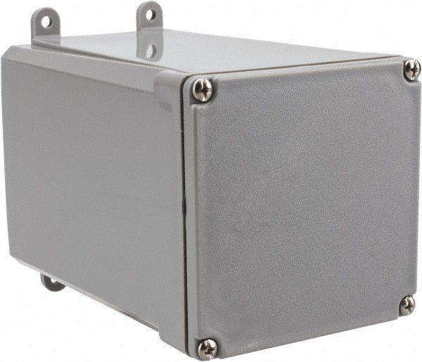 Thomas & Betts - PVC Junction Box Enclosure Screw Flat Cover - NEMA 4, 4X, 6P, 4" Wide x 4" High x 6" Deep, Corrosion Resistant - Exact Tooling
