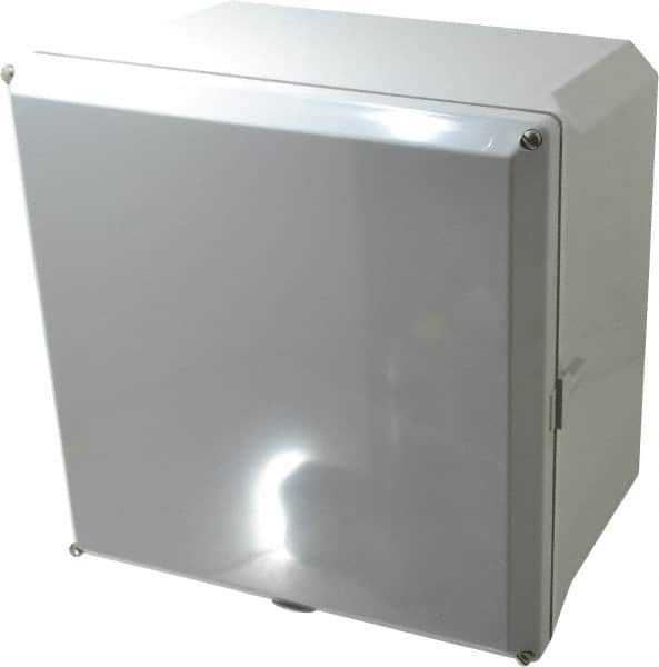 Thomas & Betts - Polycarbonate Standard Enclosure Screw Flat Cover - NEMA 1, 2, 3, 4, 12, 3S, 3SX, 3X, 4X, 10" Wide x 10" High x 6" Deep, Impact Resistant - Exact Tooling