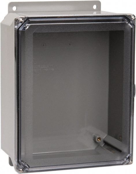 Thomas & Betts - Polycarbonate Standard Enclosure Screw Flat Cover - NEMA 1, 2, 3, 4, 12, 3S, 3SX, 3X, 4X, 8" Wide x 10" High x 4" Deep, Impact Resistant - Exact Tooling