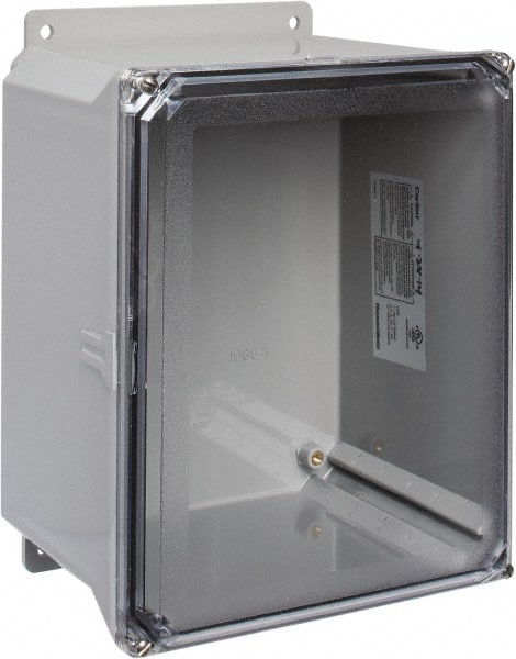 Thomas & Betts - Polycarbonate Standard Enclosure Screw Flat Cover - NEMA 1, 2, 3, 4, 12, 3S, 3SX, 3X, 4X, 8" Wide x 10" High x 6" Deep, Impact Resistant - Exact Tooling