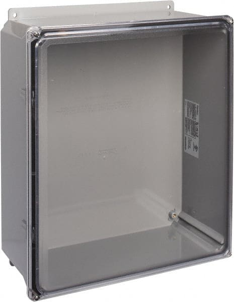 Thomas & Betts - Polycarbonate Standard Enclosure Screw Flat Cover - NEMA 1, 2, 3, 4, 12, 3S, 3SX, 3X, 4X, 14" Wide x 16" High x 6" Deep, Impact Resistant - Exact Tooling