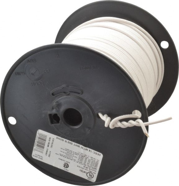 Southwire - 14 AWG, 41 Strand, White Machine Tool Wire - PVC, Acid, Moisture and Oil Resistant, 500 Ft. Long - Exact Tooling