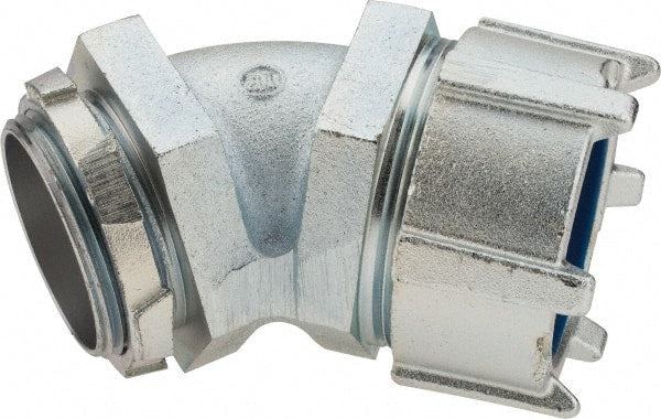 Thomas & Betts - 2-1/2" Trade, Malleable Iron Threaded Angled Liquidtight Conduit Connector - Noninsulated - Exact Tooling