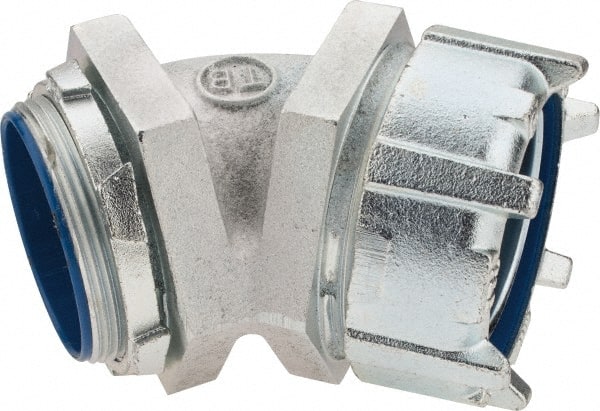 Thomas & Betts - 3" Trade, Malleable Iron Threaded Angled Liquidtight Conduit Connector - Insulated - Exact Tooling