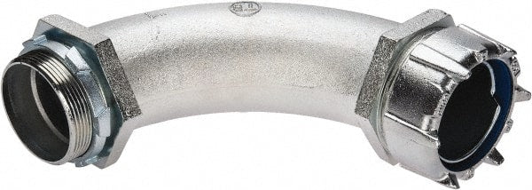 Thomas & Betts - 3" Trade, Malleable Iron Threaded Angled Liquidtight Conduit Connector - Noninsulated - Exact Tooling