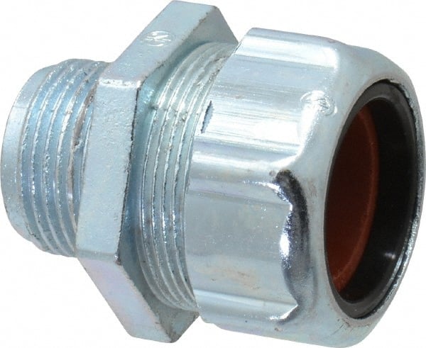 Thomas & Betts - 3/4 to 7/8" Cable Capacity, Liquidtight, Straight Strain Relief Cord Grip - 3/4 NPT Thread, 1-15/16" Long, Iron & Zinc - Exact Tooling