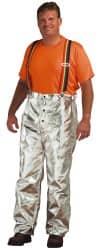 PRO-SAFE - Size XL Blended Kevlar Aluminized Pants - No Pockets, 40" to 42" Waist, Silver - Exact Tooling
